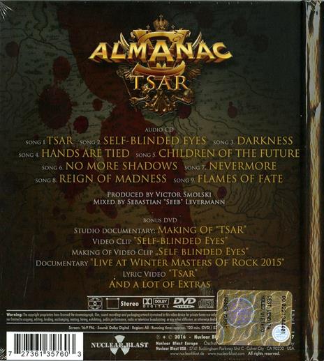 Tsar (Digipack) - CD Audio + DVD di Almanac - 2