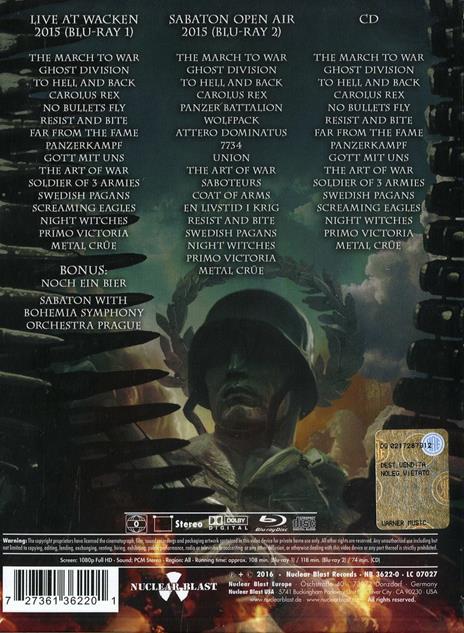 Heroes on Tour - CD Audio + Blu-ray di Sabaton - 2