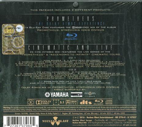 Prometheus. The Dolby Atmos Experience - CD Audio + Blu-ray di Luca Turilli's Rhapsody - 2