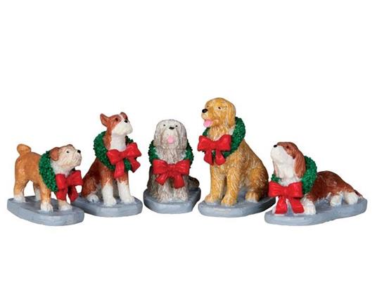 Villaggi di Natale Lemax Christmas Pooch Set Of 5 Cod. 32138