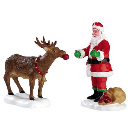 Lemax Babbo Natale Con Renna - Reindeer Treats Set Of 2 Cod 62226 Village