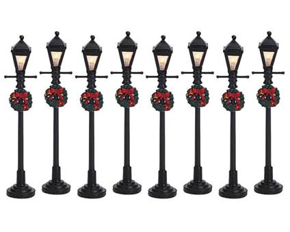 Lemax Lampioni A Gas Lantern Street Lamp Set Da 8 Pz Codice 64500