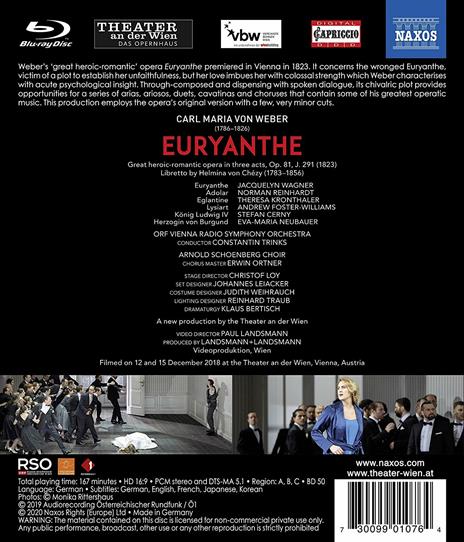 Euryanthe (Blu-ray) - Blu-ray di Carl Maria Von Weber - 2