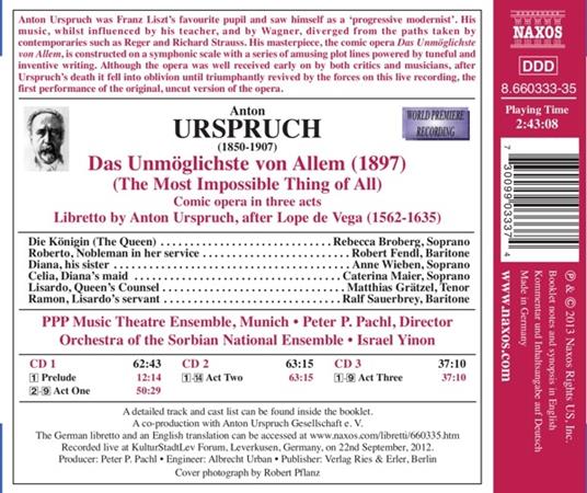 Das Unmoglichste von Allem - CD Audio di Anton Urspruch - 2