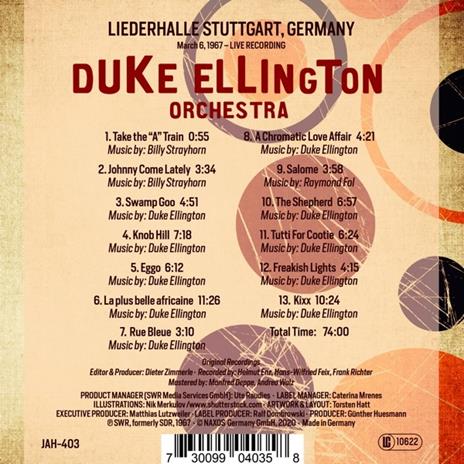 Live Recording from Liederhalle Stuttgart 1967 - CD Audio di Duke Ellington - 2