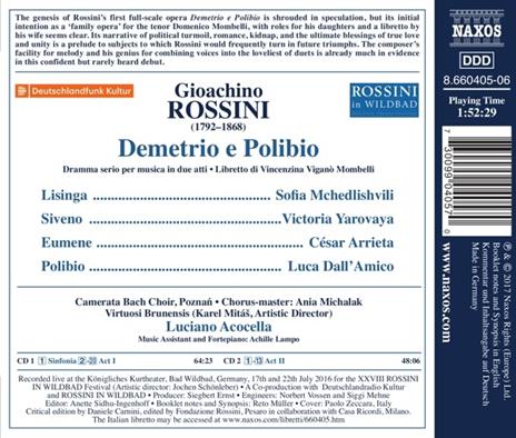 Demetrio e Polibio - CD Audio di Gioachino Rossini,Luciano Acocella - 2