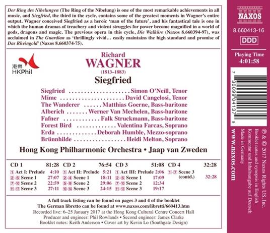 Siegfried - CD Audio di Richard Wagner,Matthias Goerne,Simon O'Neill,Jaap van Zweden,Hong Kong Philharmonic Orchestra - 2