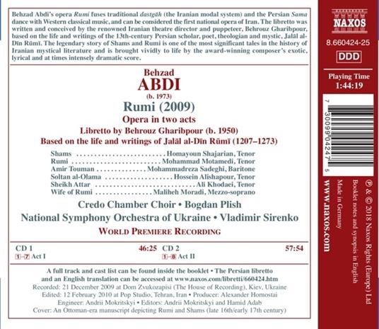 Rumi - CD Audio di Orchestra Sinfonica Nazionale dell'Ucraina,Behzad Abdi - 2
