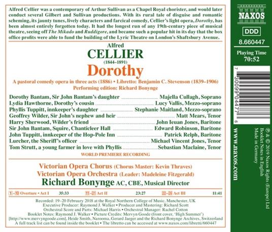 Dorothy - CD Audio di Richard Bonynge,Alfred Cellier - 2