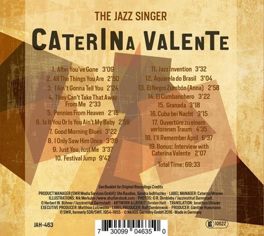 Jazz Singer - CD Audio di Caterina Valente - 2