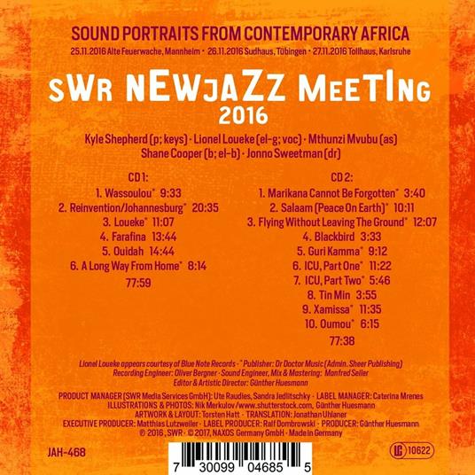 SWR New Jazz Meeting 2016 - CD Audio di Lionel Loueke,Kyle Shepherd,Mthunzi Mvubu - 2