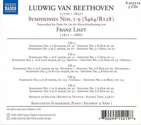 Symphonies =Box= - CD Audio di Ludwig van Beethoven,Franz Liszt - 2