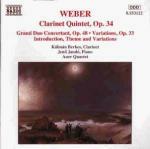 Quintetto con clarinetto op.34 - Gran Duo Concertante op.48 - Introduzione, tema e variazioni - Variazioni op.33 - CD Audio di Carl Maria Von Weber