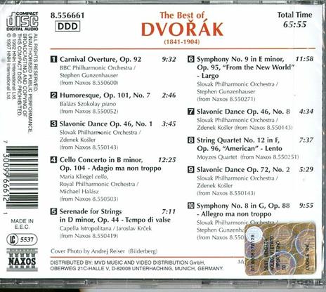 The Best of Dvorak - CD Audio di Antonin Dvorak - 2