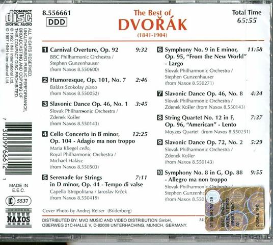 The Best of Dvorak - CD Audio di Antonin Dvorak - 2