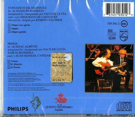 Concerto di Aranjuez - CD Audio di Paco De Lucia - 2