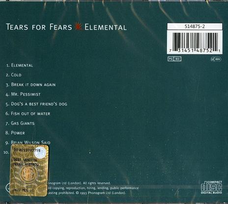 Elemental - CD Audio di Tears for Fears - 2