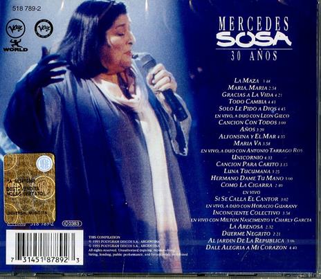 30 Años - CD Audio di Mercedes Sosa - 2