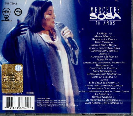 30 Años - CD Audio di Mercedes Sosa - 2