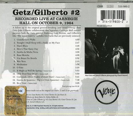 Getz/Gilberto n.2 - CD Audio di Stan Getz,Joao Gilberto - 2