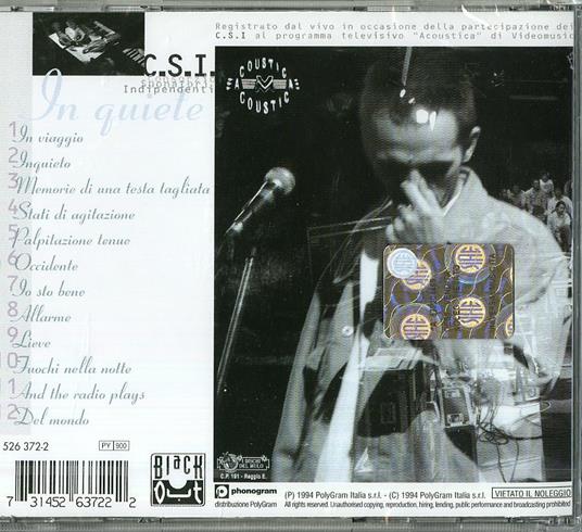 In quiete - CD Audio di CSI - 2