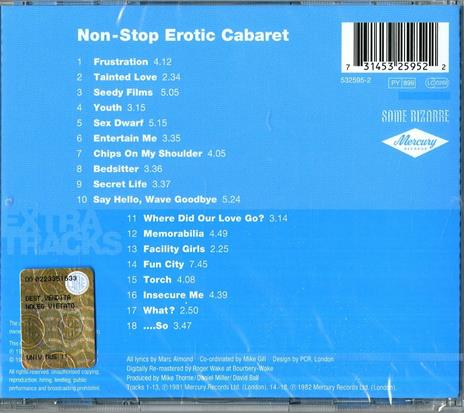 Non Stop Erotic Cabaret (Remastered) - CD Audio di Soft Cell - 2