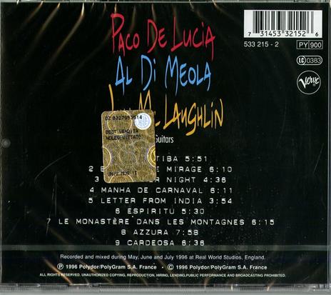 The Guitar Trio - CD Audio di Paco De Lucia,Al Di Meola,John McLaughlin - 2