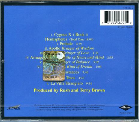 Hemispheres (Remastered) - CD Audio di Rush - 2