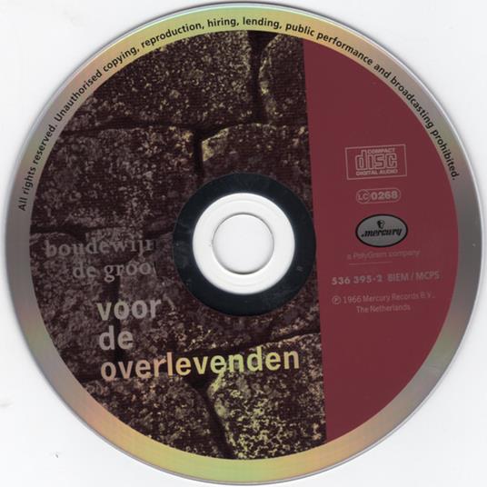 Voor De Overlevenden - CD Audio di Boudewijn De Groot