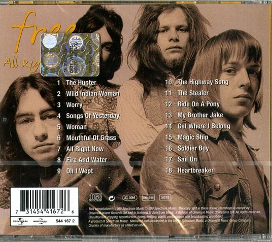 All Right Now - CD Audio di Free - 2