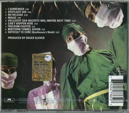 Difficult to Cure - CD Audio di Rainbow - 2