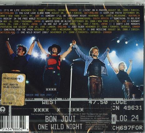 One Wild Night-Live '85-'01 - CD Audio di Bon Jovi - 2