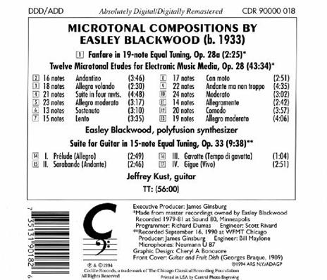 Microtonal Comp. - CD Audio di Blackwood - 2