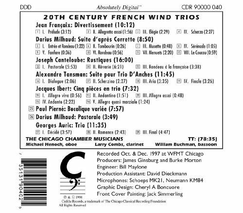 20th Century French Wind Trios - CD Audio - 2