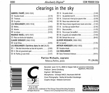 Clearings in the Sky - CD Audio - 3