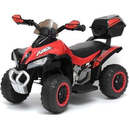 Quad Elettrico Per Bambini Mini Quad Deluxe Rosso Con Bauletto, Luci E Suoni Lmt Lt928