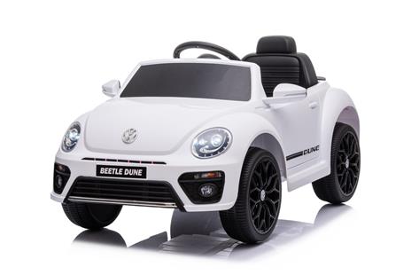 Auto Elettrica Per Bambini Volkswagen The Beetle Bianca R/C 12V Luci E Suoni, Bluetooth