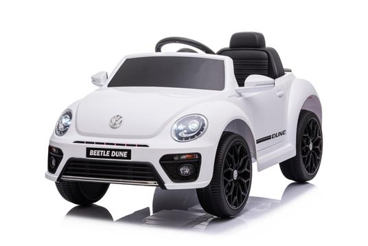 Auto Elettrica Per Bambini Volkswagen The Beetle Bianca R/C 12V Luci E Suoni, Bluetooth