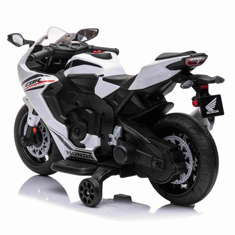 Moto Elettrica Per Bambini Honda Cbr1000Rr Bianca 12 V Luci E Suoni Lt942Bia - 2