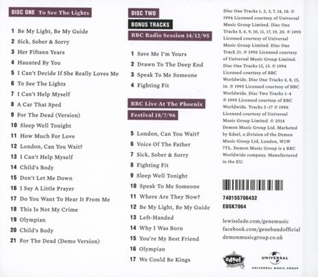 Too See the Light - CD Audio di Gene - 2