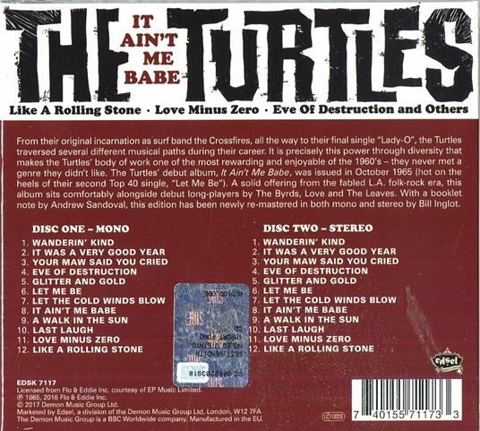 It Ain't Me Babe (Digipack) - CD Audio di Turtles - 2