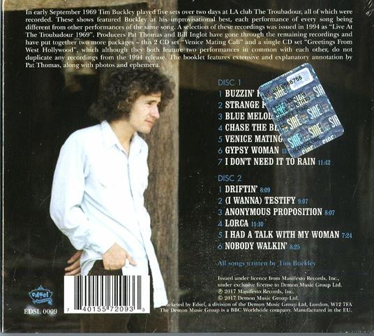 Venice Mating Call - CD Audio di Tim Buckley - 2