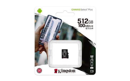 Kingston Technology Canvas Select Plus memoria flash 512 GB MicroSDXC Classe 10 UHS-I - 3