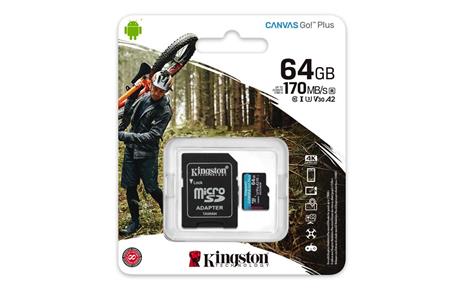 Kingston Technology Canvas Go! Plus memoria flash 64 GB MicroSD Classe 10 UHS-I - 3