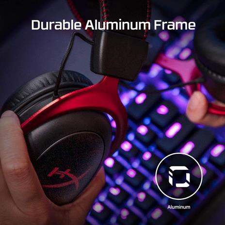 HyperX Cloud II Wireless - Cuffie per il gaming per PC, PS4, PS5*, Nintendo Switch, Batteria a lunga durata fino a 30 ore, Audio Surround 7.1, Microfono con cancellazione del rumore e monitoraggio - 5