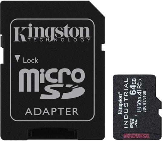 Kingston Technology Industrial memoria flash 64 GB MicroSDXC UHS-I Classe 10