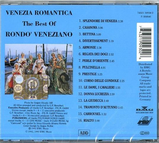Venezia Romantica - CD Audio di Rondò Veneziano - 2