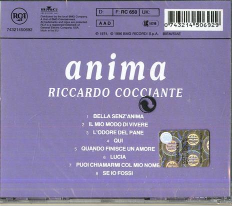 Anima - CD Audio di Riccardo Cocciante - 2