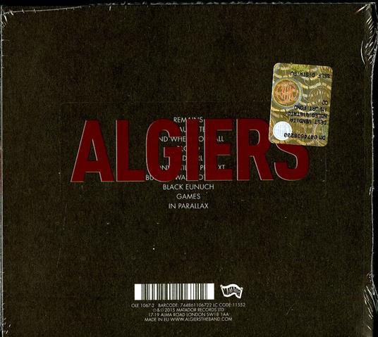 Algiers - CD Audio di Algiers