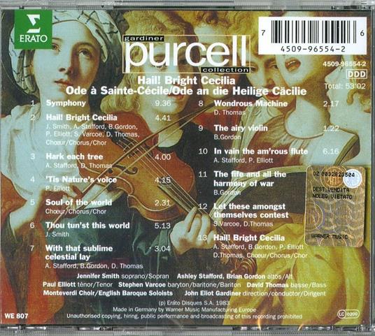 Ode St. Cecilia's Day - CD Audio di Henry Purcell - 2